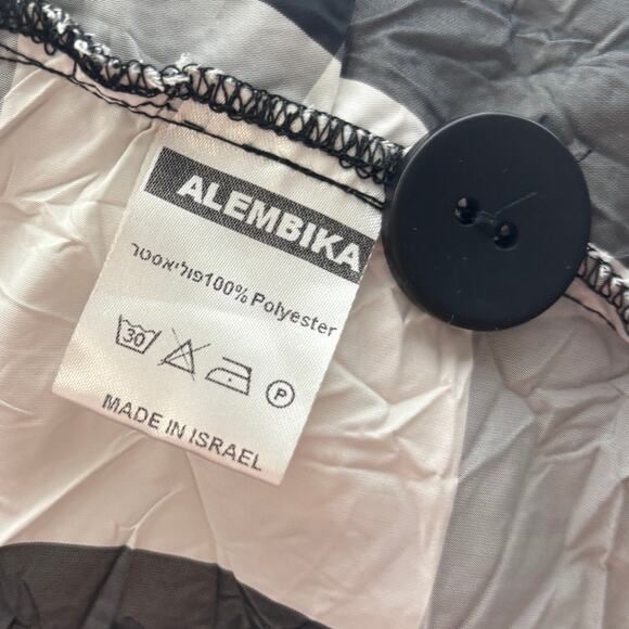 Alembika Black Checkered Gray Button Up Crinkle White Lightweight Jacket - Picture 11 of 11